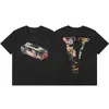 Camiseta de Manga Corta Meichao High Street Industria Pesada con Estampado de Letras, Diseño Conjunto VLONE FOG, Serpiente y Margarita