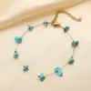 Moda europea y americana sentido de alta gama pulsera irregular de piedra natural y cristal para mujer temperamento joyería de acero inoxidable con grava