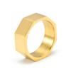Anillo Octagonal Simple Cepillado Grabado Personalizado de Acero de Titanio para Hombre INS Nicho para Hombre Moderno Joyería de Mano de Acero Inoxidable en stock