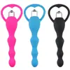 Plug Anal de Silicona Cuentas Vibrantes Vibrador Anal Masaje Trasero Masturbación para Uso Divertido para Adultos
