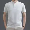 Camiseta Clásica Simple Versátil de Verano para Hombre Ajustada Cómoda Cuello Alto Camiseta Deportiva Casual de Color Sólido para Hombres Jóvenes al Aire Libre