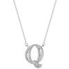 Ventas Directas de Fábrica Collar de Plata 925 26 Letras Inglesas Estilo Simple Ins con Letra Mayúscula con Incrustaciones de Diamantes Nombre Cadena Clavicular Colgante para Mujer