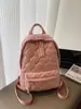 Mochila de Algodón de Gran Capacidad para Mujer 2025 Nuevo Estilo Simple Moda Casual Bolso Escolar Mochila Popular de Estilo Nicho