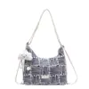 Bolsa de Tecido Bolsa de Grande Capacidade Feminina Outono 2024 Nova Bolsa de Lona Versátil Bolsa Transversal Estilo Preguiçoso Bolsa Tote para o Trabalho