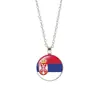 Copa del Mundo de Comercio Exterior 32 Países Collar con Bandera Colgante de Balón de Fútbol Collar para Hombres y Mujeres Cadena para Suéter Joyería Venta al por Mayor
