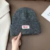 Gorro Tejido de Estilo Coreano para Mujer con Circunferencia de Cabeza Grande, Gorro de Lana Engrosado Cálido para Proteger los Oídos para Otoño e Invierno, Gorro Turbante Adelgazante, Gorro para Clima Frío