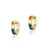 Brincos Coloridos de Zircônia Joias Dopamina Nicho Brincos Femininos de Alto Padrão Studs Simples e Elegantes com um Toque de Luxo Leve e de Alta Qualidade