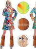Traje de actuación europeo y americano transfronterizo nuevo para Halloween Pantalones Hippie Funda Traje con borlas Paz Moda Vestido estampado