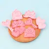 Série Dia dos Namorados Molde de Biscoito Envelope Coração 3D Desenho Animado Molde de Biscoito Argila de Simulação DIY Biscoitos Impressos