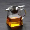 Juego de Té Kung Fu Resistente al Calor Vidrio de Alta Temperatura Taza de Presentación con Colador de Té Filtro Divisor de Té Taza de Presentación de Vidrio Espeso Grande y Pequeño