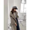 Casaco estilo nórdico feminino 2021 outono nova lã cashmere comprimento médio lapela manga nove pontos casaco de lã