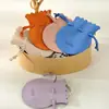 Personalização de Pequenos Pedidos de Fábrica Bolsas Fofas em Veludo de Microfibra em Formato de Abóbora para Embalagem de Joias, Sacos com Cordão de Fundo Redondo para Presentes