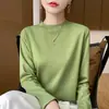 Camiseta de manga larga de algodón puro, ajustada y a la moda, estilo coreano para mujer, nueva blusa básica elegante para primavera y otoño, de cuello medio alto, versátil y moderna