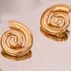 Pendientes de caracola con diseño de nicho elegante de moda transfronteriza europea y americana, pendientes de mujer, joyería retro de acero inoxidable de 18 quilates