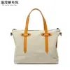Bolso de mano informal para mujer, bolso diagonal de lona impermeable con primera capa de cuero, bolso de hombro de color sólido, suministro de fábrica desbordante