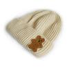 Gorro infantil de hermano gato, nuevo y bonito gorro de punto de oso, para bebés, masculinos y femeninos, de color liso, con bridas, moderno gorro de lana.