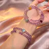 Pulsera de Cristal Blanco Natural con Cuentas, Popular Pulsera de Cristal Rosa Redondo, Venta Directa y al por Mayor desde el Fabricante