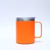 Taza aislada de acero inoxidable 304, taza de agua para oficina, taza de café portátil a prueba de fugas con asa, taza de color sólido de doble capa, hervidor