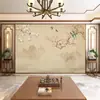 Papel Tapiz Moderno Minimalista Estilo Chino Nuevo Flor y Pájaro Paisaje Papel Tapiz Fondo TV Oficina Salón de Té Estudio Revestimiento de Pared Decorativo