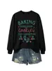 BAKING MAIS QUE Amazon eBay loja independente moda casual feminina outono e inverno gola redonda moletom comércio exterior