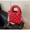 Mini bolso de patrón de diamantes de comercio exterior para mujer, nuevo bolso de hombro estilo coreano 2026, bolso cruzado y bolso de mano, bolso de mujer con perlas, moderno y versátil