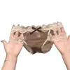 Calcinha sexy de renda estilo francês para mulheres, com aro na perna, design vazado, malha respirável e forro de algodão