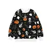 Sudadera Divertida de Perro Golden Retriever, Más Vendida Transfronteriza, para Halloween con Estampado de Calabaza, Murciélago y Fantasma, Cuello Redondo, Jersey