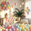Balões estampados de macaron de aniversário para meninos e meninas, decorações de atmosfera e adereços de foto para a primeira festa de aniversário infantil
