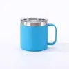 Copo com Alça Novo Modelo Transfronteiriço 12oz Aço Inoxidável 304 com Tampa Isolado a Vácuo para Escritório, Carro e Uso Portátil para Crianças