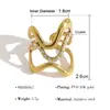 Estilo Clásico Europeo y Americano Anillo de Acero Inoxidable Hueco con Diseño de Ola Tachonado de Diamantes Blancos Índice Personalizado de Moda Joyería Transfronteriza Venta al por Mayor