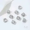 Cuentas Espaciadoras de Zirconia con Forma de Copo de Nieve y Cuentas de Barril con Recubrimiento de Platino de Cobre de Larga Conservación de Color Colgante Passepartout Accesorios de Joyería para Bricolaje