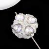 Amor trébol de cuatro hojas de cristal redondo pastel bola de diamante pluma vestible aleación cuentas DIY cadena de teléfono móvil llavero cadena de bolso accesorios