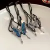 Collar Elegante con Colgante de Mariposa para Chica Popular, Cadena para Clavícula Apilada de Múltiples Capas con Cuentas, Collar Nuevo Personalizado
