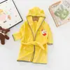 Nuevos Pijamas de Franela para Otoño e Invierno para Niños y Niñas, Pijamas Infantiles de Talla Pequeña y Mediana, Batas con Capucha de Terciopelo Coral con Dobladillo 90-160