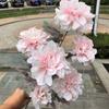 [Flores de simulación para bodas] fabricantes decoración de bodas rosa flores artificiales recomendadas Hortensia de carretera rosa rosa peonía al por mayor