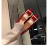 Zapatos planos de tacón grueso y punta cuadrada poco profunda para mujer, versátiles y elegantes, estilo de celebridad de internet, elegancia francesa, tacones altos con hebilla cuadrada metálica