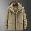 Abrigo acolchado de algodón para hombre de longitud media, forro polar de invierno, engrosado, cálido y a prueba de frío, talla grande, abrigo acolchado de algodón, a prueba de viento e impermeable, ropa de carga, chaqueta acolchada de algodón