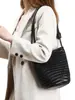 2026 Nueva Bolso de Hombro Único Retro de Moda, Bolso Cruzado Tipo Cubo de Gran Capacidad, Bolso Tejido Hecho a Mano con Textura para Mujer