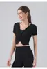 Ropa de Yoga para Mujer Primavera Verano Top Profesional de Alta Gama Secado Rápido Manga Corta Ropa de Fitness para Mujer Suelta Cubre Ropa Deportiva de Fitness