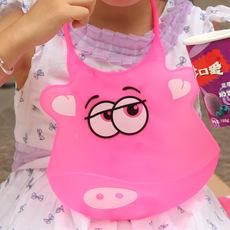 Babero de silicona impermeable para bebé Dulaidu Play, grande, con dibujos animados, comedero de arroz con caída natural, bolsillo grande para arroz para bebé