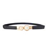 Cinturón Fino Nuevo con Hebilla de Perla para Mujer, Decorativo para Vestido, Combinable con Todo, Elástico, con Gancho, Estrecho, Sello de Cintura