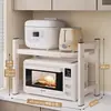 Estante de niveles para horno de microondas, encimera de cocina, almacenamiento de especias, multifuncional, para el hogar, estante para olla arrocera y horno