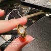 Anel Vintage Italiano com Pedra Estrela Banhado a Ouro 18K Vintage Anel de Zircônia Gestapo Sobreposto