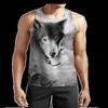 Comércio Exterior Transfronteiriço 2023 Tecido de Malha Masculino Sem Mangas Masculino Esportivo Estampa Digital Animal Colete