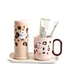 Taza para lavar con patrón de dibujos animados, accesorios para baño del hogar, vaso para enjuague bucal para dormitorio de estudiantes, vaso para cepillos de dientes de pareja, artículos para el hogar