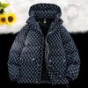 Blast Inverno Novo Casal Jaqueta de Penas de Pato Masculina e Feminina Curta Inverno Espessada Estampa Total Jaqueta com Capuz Estilo Hong Kong Jaqueta de Penas