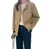 Chaqueta de ante de manga larga, holgada, de longitud media, casual y a la moda, de alta calidad para mujer, de Dongdaemun, Corea