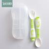 Cuchara de Entrenamiento para Bebé Aprendiendo a Comer Niños con Ventosa Cuchara Suave Curvable Vajilla Entrenamiento Complementario para Alimentos de Bebé Cuchara Curva