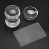 Sello de uñas placa de acero de silicona juego completo de herramientas plantilla de impresión 2.8cm con tapa transparente doble cabeza de silicona francesa