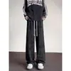 Pantalones largos de invierno para hombres altos, pantalones deportivos tie-dye, estilo americano casual con aspecto desgastado, pantalones de pierna curva estilo japonés